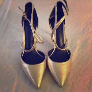 ALDO Gold Strap Heels! Never Worn!